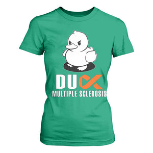 Duck Multiple Sclerosis Awareness T Shirt For Women Orange Ribbon MS Support Squad TS10 Irish Green Print Your Wear