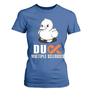 Duck Multiple Sclerosis Awareness T Shirt For Women Orange Ribbon MS Support Squad TS10 Royal Blue Print Your Wear