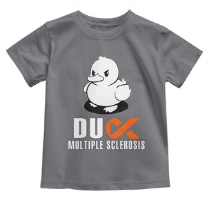 Duck Multiple Sclerosis Awareness Toddler T Shirt Orange Ribbon MS Support Squad TS10 Charcoal Print Your Wear