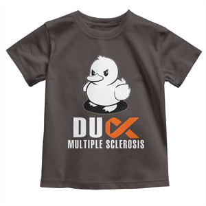Duck Multiple Sclerosis Awareness Toddler T Shirt Orange Ribbon MS Support Squad TS10 Dark Chocolate Print Your Wear