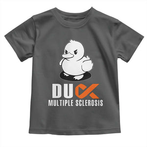 Duck Multiple Sclerosis Awareness Toddler T Shirt Orange Ribbon MS Support Squad TS10 Dark Heather Print Your Wear