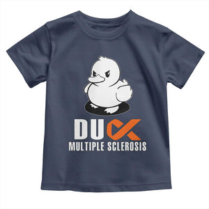 Duck Multiple Sclerosis Awareness Toddler T Shirt Orange Ribbon MS Support Squad TS10 Navy Print Your Wear