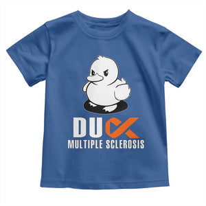 Duck Multiple Sclerosis Awareness Toddler T Shirt Orange Ribbon MS Support Squad TS10 Royal Blue Print Your Wear