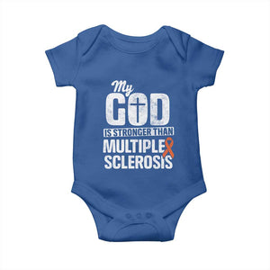 God Stronger Multiple Sclerosis Awareness Baby Onesie Orange Ribbon MS Support Squad TS10 Royal Blue Print Your Wear