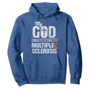 God Stronger Multiple Sclerosis Awareness Hoodie Orange Ribbon MS Support Squad TS10 Royal Blue Print Your Wear