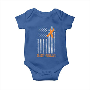 God Stronger Multiple Sclerosis Awareness Baby Onesie Orange Ribbon Christian US USA Flag American Christ Cross TS10 Royal Blue Print Your Wear