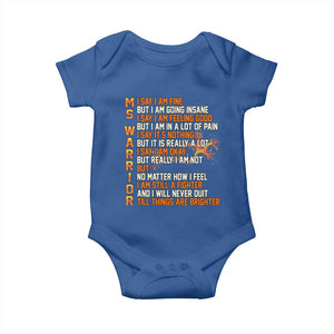 Multiple Sclerosis Awareness Baby Onesie Fight MS Orange Ribbon TS10 Royal Blue Print Your Wear