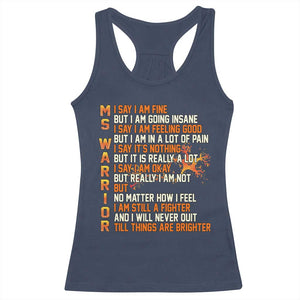 Multiple Sclerosis Awareness Racerback Tank Top Fight MS Orange Ribbon TS10 Navy Print Your Wear