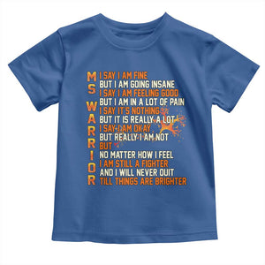 Multiple Sclerosis Awareness Toddler T Shirt Fight MS Orange Ribbon TS10 Royal Blue Print Your Wear