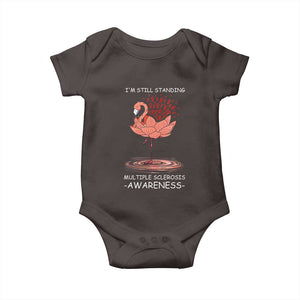 Multiple Sclerosis Survivor Baby Onesie Fight MS Orange Ribbon TS10 Dark Chocolate Print Your Wear