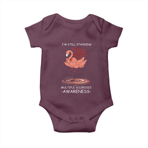 Multiple Sclerosis Survivor Baby Onesie Fight MS Orange Ribbon TS10 Maroon Print Your Wear