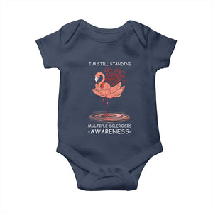 Multiple Sclerosis Survivor Baby Onesie Fight MS Orange Ribbon TS10 Navy Print Your Wear