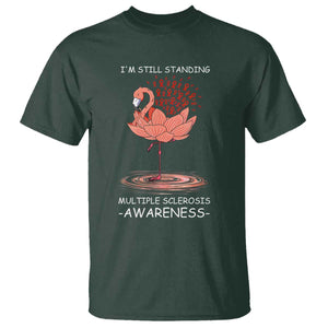 Multiple Sclerosis Survivor T Shirt Fight MS Orange Ribbon TS10 Dark Forest Green Print Your Wear