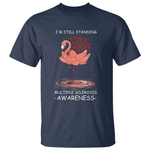 Multiple Sclerosis Survivor T Shirt Fight MS Orange Ribbon TS10 Navy Print Your Wear