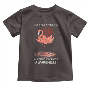 Multiple Sclerosis Survivor Toddler T Shirt Fight MS Orange Ribbon TS10 Dark Chocolate Print Your Wear