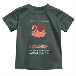 Multiple Sclerosis Survivor Toddler T Shirt Fight MS Orange Ribbon TS10 Dark Forest Green Print Your Wear