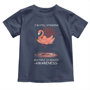 Multiple Sclerosis Survivor Toddler T Shirt Fight MS Orange Ribbon TS10 Navy Print Your Wear