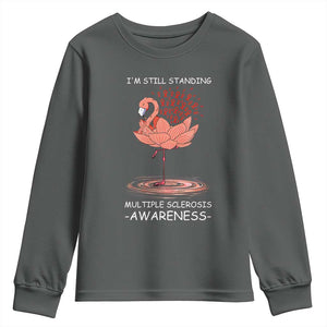 Multiple Sclerosis Survivor Youth Sweatshirt Fight MS Orange Ribbon TS10 Dark Heather Print Your Wear