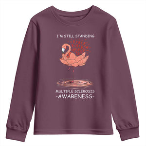 Multiple Sclerosis Survivor Youth Sweatshirt Fight MS Orange Ribbon TS10 Maroon Print Your Wear