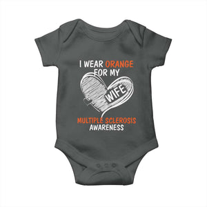 Multiple Sclerosis Awareness Baby Onesie Orange Ribbon I Wear Orange For My Wife TS10 Dark Heather Print Your Wear