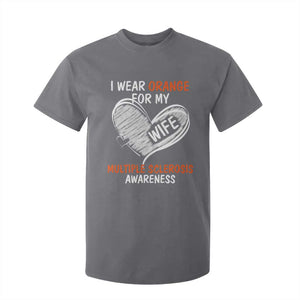 Multiple Sclerosis Awareness T Shirt For Kid Orange Ribbon I Wear Orange For My Wife TS10 Charcoal Print Your Wear