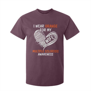 Multiple Sclerosis Awareness T Shirt For Kid Orange Ribbon I Wear Orange For My Wife TS10 Maroon Print Your Wear