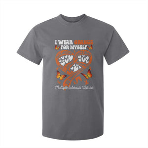 Multiple Sclerosis Awareness T Shirt For Kid I Wear Orange For Myself MS Warrior TS10 Charcoal Print Your Wear