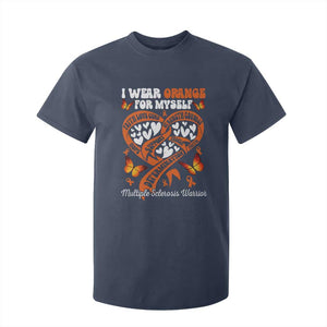 Multiple Sclerosis Awareness T Shirt For Kid I Wear Orange For Myself MS Warrior TS10 Navy Print Your Wear