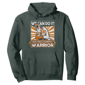 Multiple Sclerosis Awareness Hoodie Orange Ribbon MS Warrior Support Squad TS10 Dark Forest Green Print Your Wear