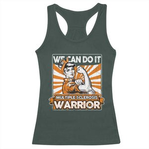 Multiple Sclerosis Awareness Racerback Tank Top Orange Ribbon MS Warrior Support Squad TS10 Dark Forest Green Print Your Wear