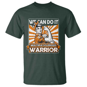 Multiple Sclerosis Awareness T Shirt Orange Ribbon MS Warrior Support Squad TS10 Dark Forest Green Print Your Wear