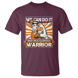 Multiple Sclerosis Awareness T Shirt Orange Ribbon MS Warrior Support Squad TS10 Maroon Print Your Wear