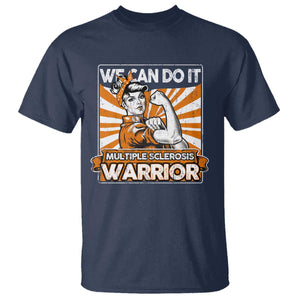 Multiple Sclerosis Awareness T Shirt Orange Ribbon MS Warrior Support Squad TS10 Navy Print Your Wear