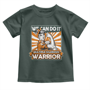 Multiple Sclerosis Awareness Toddler T Shirt Orange Ribbon MS Warrior Support Squad TS10 Dark Forest Green Print Your Wear