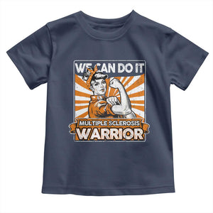 Multiple Sclerosis Awareness Toddler T Shirt Orange Ribbon MS Warrior Support Squad TS10 Navy Print Your Wear