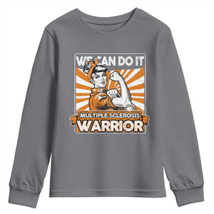 Multiple Sclerosis Awareness Youth Sweatshirt Orange Ribbon MS Warrior Support Squad TS10 Charcoal Print Your Wear