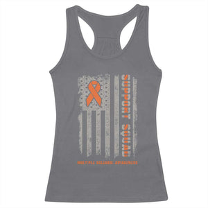 MS Support Squad Racerback Tank Top Orange Ribbon Multiple Sclerosis Awareness USA Flag TS10 Charcoal Print Your Wear