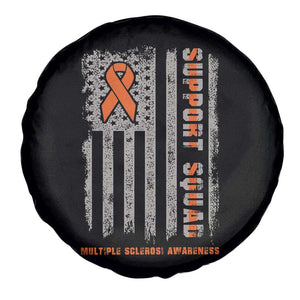 MS Support Squad Spare Tire Cover Orange Ribbon Multiple Sclerosis Awareness USA Flag TS10 Print Your Wear