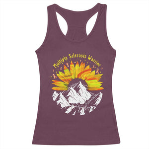 MS Warrior Racerback Tank Top Orange Ribbon Sunflower Multiple Sclerosis Awareness TS10 Maroon Print Your Wear