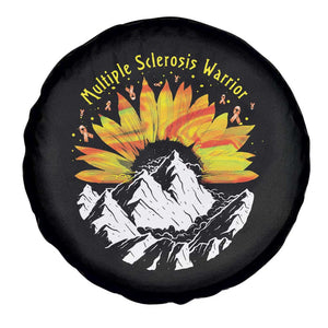 MS Warrior Spare Tire Cover Orange Ribbon Sunflower Multiple Sclerosis Awareness TS10 Print Your Wear