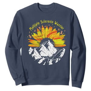 MS Warrior Sweatshirt Orange Ribbon Sunflower Multiple Sclerosis Awareness TS10 Navy Print Your Wear