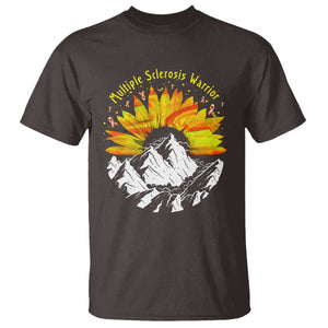 MS Warrior T Shirt Orange Ribbon Sunflower Multiple Sclerosis Awareness TS10 Dark Chocolate Print Your Wear
