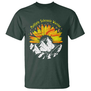 MS Warrior T Shirt Orange Ribbon Sunflower Multiple Sclerosis Awareness TS10 Dark Forest Green Print Your Wear