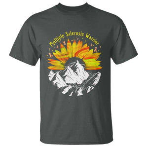 MS Warrior T Shirt Orange Ribbon Sunflower Multiple Sclerosis Awareness TS10 Dark Heather Print Your Wear