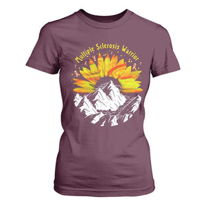 MS Warrior T Shirt For Women Orange Ribbon Sunflower Multiple Sclerosis Awareness TS10 Maroon Print Your Wear