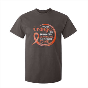 Multiple Sclerosis Awareness T Shirt For Kid Orange Ribbon I Wear Orange For Someone MS Support TS10 Dark Chocolate Print Your Wear
