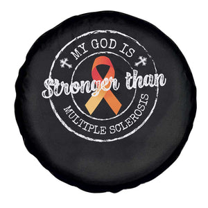 MS Awareness Spare Tire Cover Orange Ribbon God Stronger MS TS10 Print Your Wear
