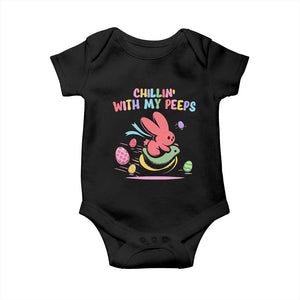 Easter Day Baby Onesie Chillin With My Peeps Bunnies TS10 Black Print Your Wear