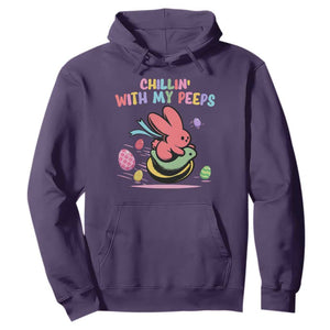 Easter Day Hoodie Chillin With My Peeps Bunnies TS10 Purple Print Your Wear