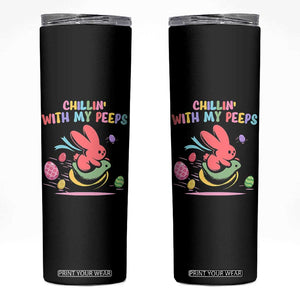 Easter Day Skinny Tumbler Chillin With My Peeps Bunnies TS10 Black Print Your Wear